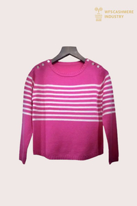 Premium 15μm Pure Cashmere Striped Sweate