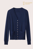 Premium Women's 12GG Pure Cashmere Cardigan (Classic Navy) 