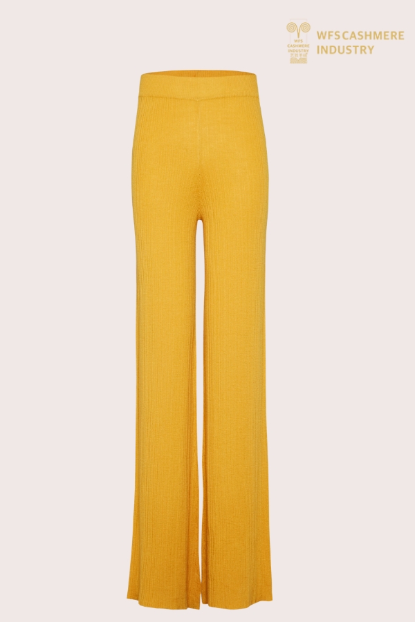 Women's Pure Cashmere Knit Trousers | Luxury Wide-Leg Pants OEM Manufacturer