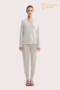 Machine-Washable Pure Cashmere V-Neck | Easy-Care OEM