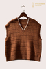 100% Cashmere Cable Knit V-Neck Sweater Vest, 7GG S2605