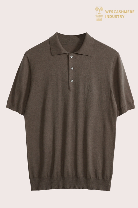 Premium Men's 16GG Silk-Cotton Blend Knit Polo