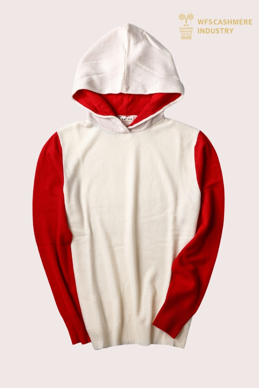 Premium Contrast Color Cashmere Hoodie | Luxury Loungewear OEM