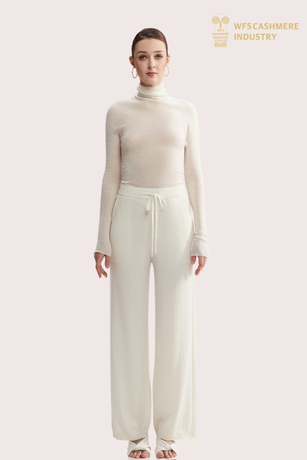 Women's Pure Cashmere Wide-Leg Pants | Luxury Knit Bottoms OEM Manufacturer