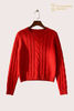 100% Cashmere Cable Knit Crew Neck Pullover, 7GG S2611