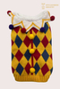 7GG Harlequin Jester Pet Sweater with Pom-Pom Collar | Costume Pet Knitwear OEM