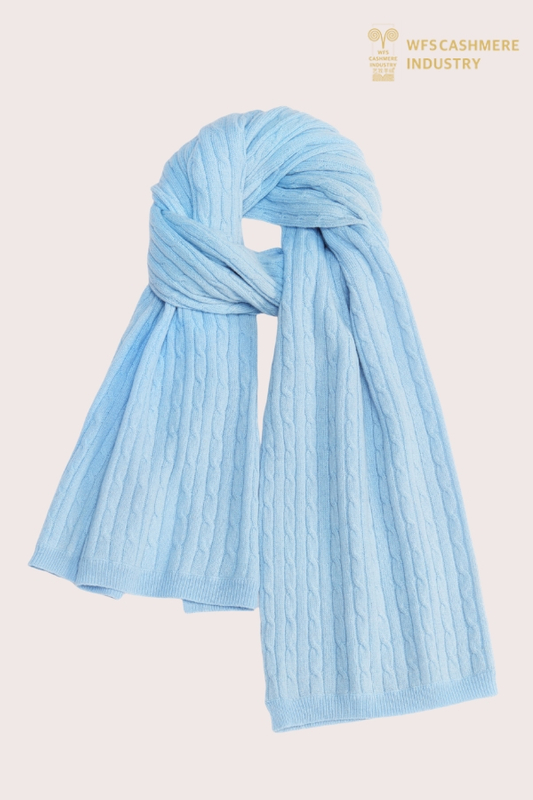 Premium Wool Cashmere Blend Cable Knit Scarf