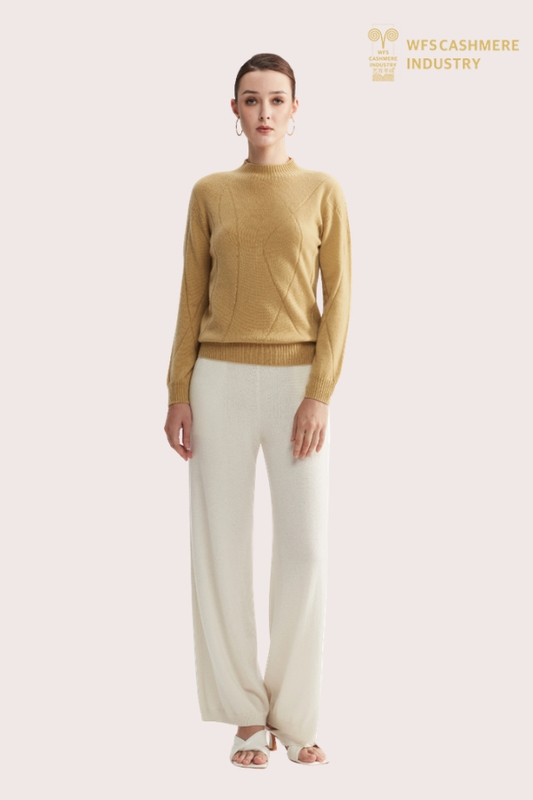 Seamless 3D Knit Cashmere Sweater | Graphic Pattern OEM