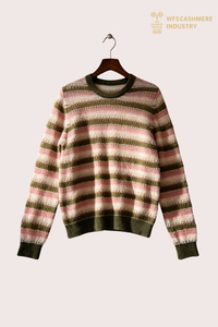 Mohair Blend Striped Crew Neck Pullover, 7GG FW2715