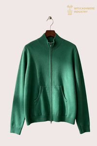 Pullover Leher Corong Campuran Separuh Zip Kasmir Bulu, 12GG FW2709