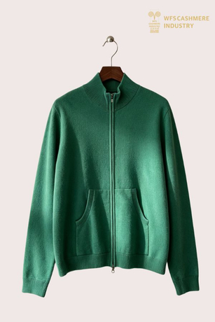 Wool Cashmere Blend Half-Zip Funnel Neck Pullover, 12GG FW2709