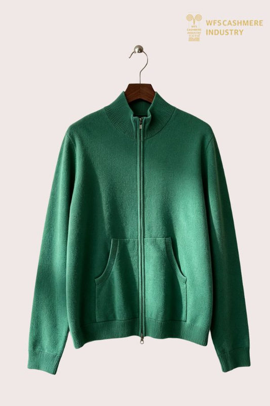 Wool Cashmere Blend Half-Zip Funnel Neck Pullover, 12GG FW2709