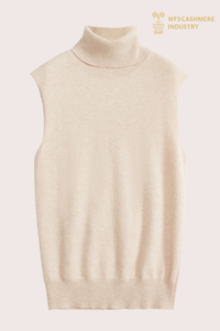 Premium Sleeveless Cashmere Turtleneck | Knit Vest OEM