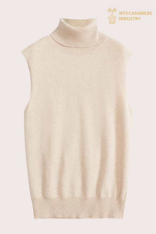 Premium Sleeveless Cashmere Turtleneck | Knit Vest OEM