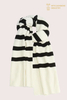 Premium 7GG Wool Cashmere Blend Striped Scarf