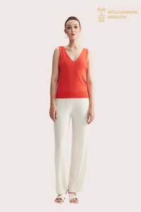 Premium 18-Gauge Worsted V-Neck Vest | Ultra-Fine Knit OEM