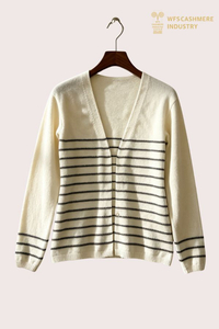 100% Cashmere Open Front V-Neck Cardigan, 12GG S2620