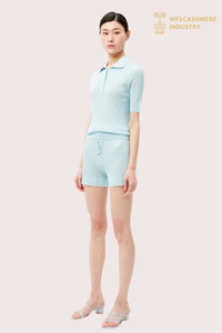 18GG Worsted Wool Pointelle Polo | Summer Knitwear OEM