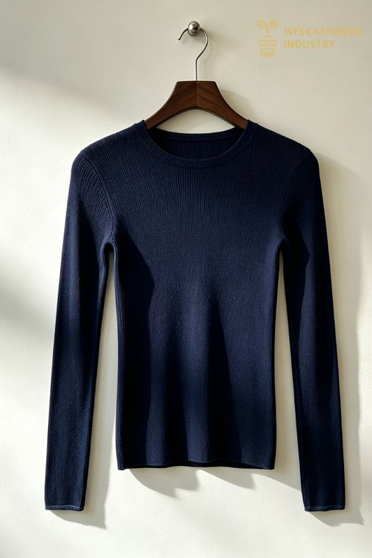 Silk Cashmere Blend Langmou Crew Neck Top, 16GG FW2703