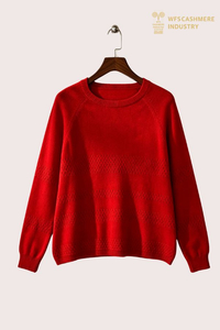 100% Cashmere Plain Knit Crew Neck Pullover, 12GG S2606