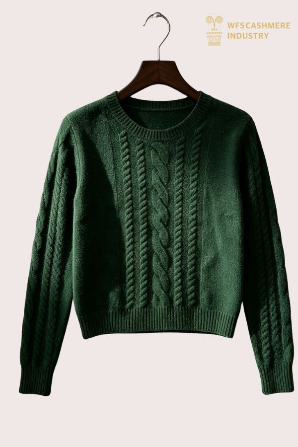 100% Cashmere Cable Knit Crew Neck Pullover, 7GG S2611
