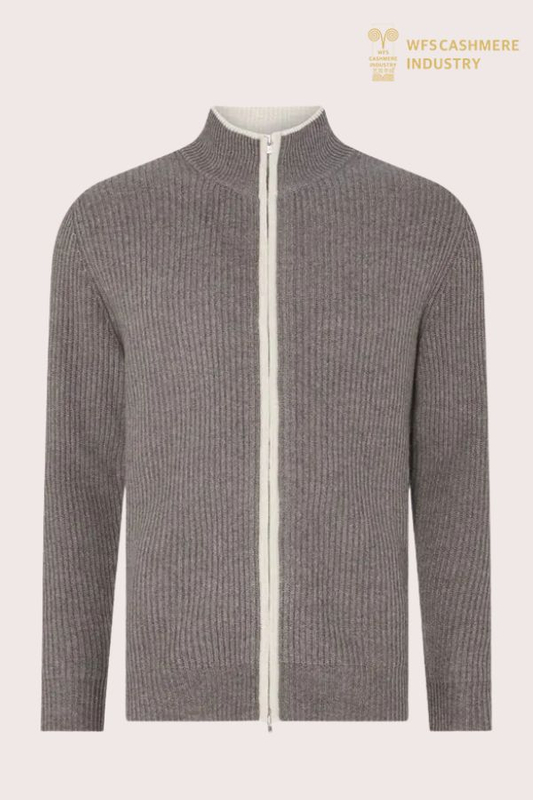Men's Cashmere Zip Cardigan OEM