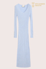 Women's Elegant V-Neck Cashmere Long Dress | Luxury Knitwear OEM Manufacturer