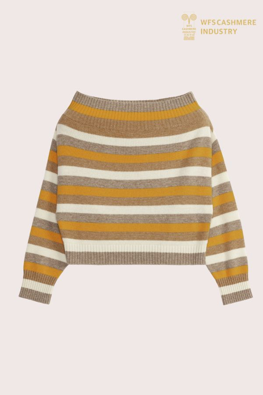 Premium Off-The-Shoulder Striped Sweater | RWS Certified OEM