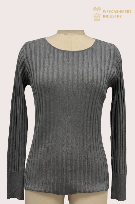 16GG Silk-Cashmere Ribbed Crewneck | Ultra-Fine Base Layer OEM