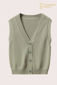 Premium Button-Front Knit Vest | Sleeveless Cardigan OEM