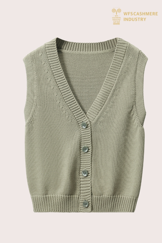 Premium Button-Front Knit Vest | Sleeveless Cardigan OEM