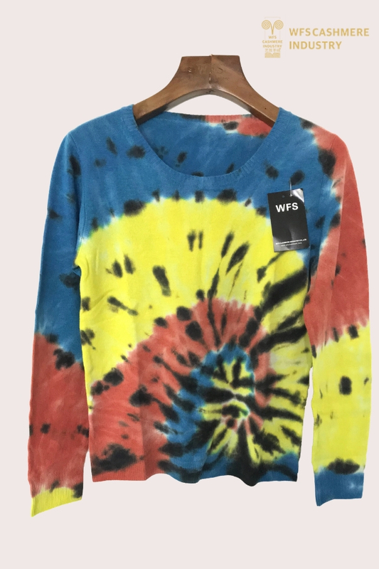Premium Artisanal Tie-Dye Cashmere Sweater | Custom Dye OEM
