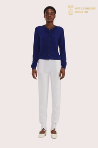 Premium Navy Blue Cashmere Cardigan Sweater | Classic OEM/ODM Knitwear Factory