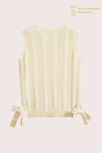 Kid's Premium Cable Knit Cotton Cashmere Vest | Luxury Childrenswear OEM Manufacturer