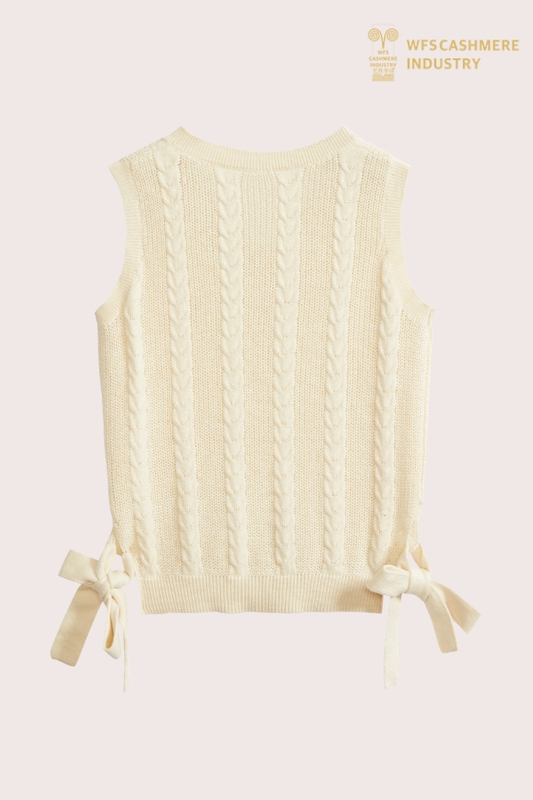 Kid's Premium Cable Knit Cotton Cashmere Vest | Luxury Childrenswear OEM Manufacturer