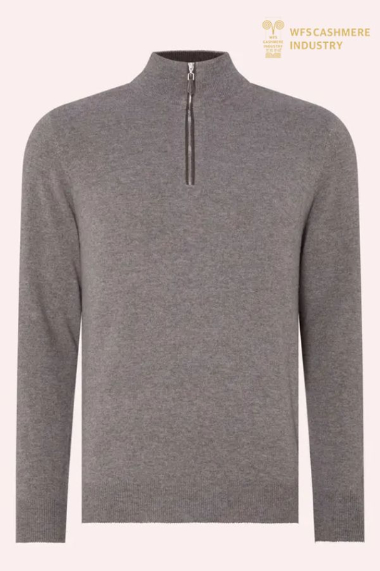 Premium Men's 1/4 Zip Wool Cashmere Blend Pullover