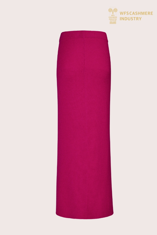 Women's Elegant Side Slit Cashmere Long Skirt | Luxury Knit Bottoms OEM Manufacturer