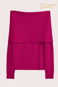 Premium Fold-Over Ribbed Off-Shoulder Sweater | RWS Knit OEM
