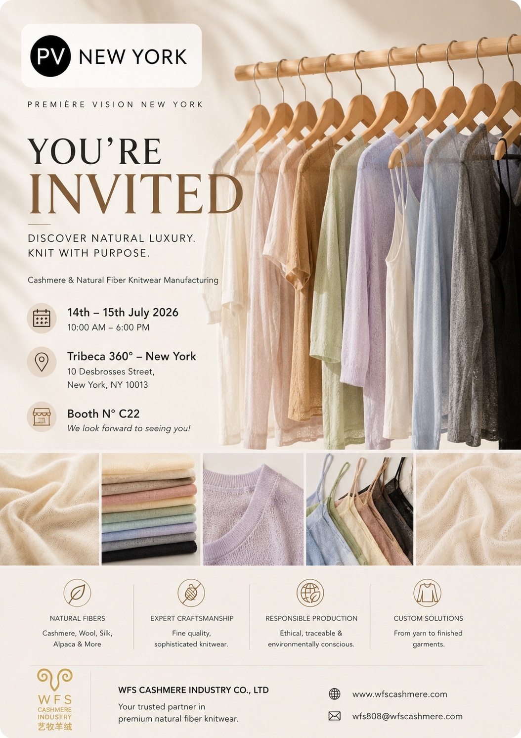 WFS Cashmere Is Coming to New York — Meet Us at Premi&egrave;re Vision New York 2026